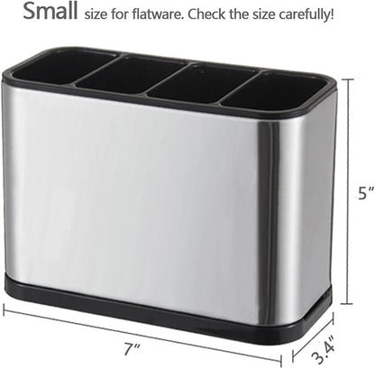 WAHSAN Flatware Caddy Stainless Steel Cutlery Holder Organizer, 7 L X 3.4 W X 5 H