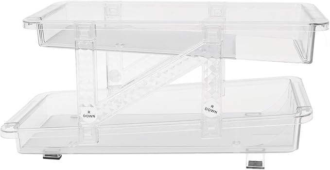Rolling Soda Can Organizer, Dual Layer Slope Design Rolling Drink Organizer Strong Load Bearing Capacity Fridge Soda Can Holder for Beer Soda Seltzer Can Soda (Clear)