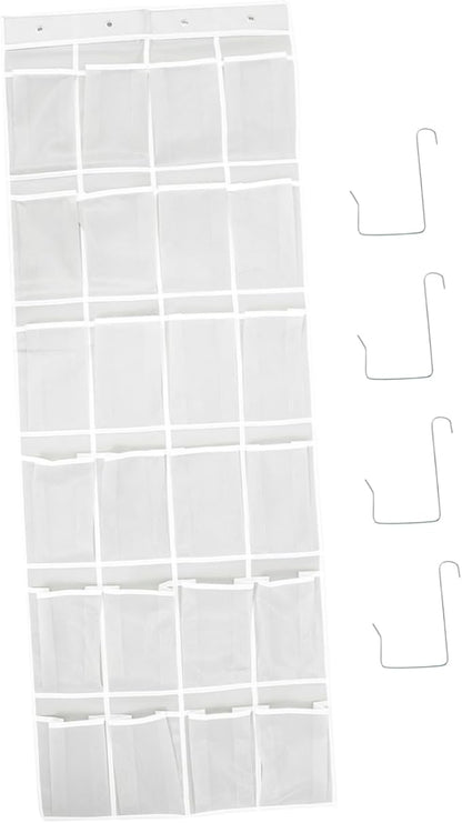 Happyyami 24-Pocket Over-the-Door Hanging Storage Bag Waterproof Fabric Organizer for Shoes Keys and Small Items for Home Bedroom and Bathroom Use