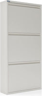 CEHA 3 Tier Metal Shoe Cabinet with Cover, Durable Shoe Storage Organizer for Entryway, Space Saving Shoe Shelf Closet, 5.91" x 40.6" x 19.68", White
