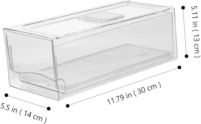 Alipis Fridge Drawer Organizer Drawer Type Crisper Fruit Vegetable Storage Containers Cheese Produce Containers for Fridge