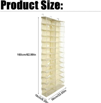 Hoodie Organizer Ideas,Hoodie Sweatshirt Storage Hack with Clear See,Hoodie Sweatshirt Organizer over the Door,26 Pockets Folding Hanging Door Closet,63" X 22" Foldable Behind the Door Organizer (#A)
