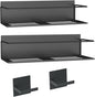 Magnetic Spice Rack For Refrigerator, Space Saving Magnetic Shelf For Fridge Black 2 Pack With Magnetic Paper Towel Holder