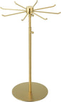 uxcell Keychain Display Stand, 1Pcs - Metal 1-layer Rotating Jewelry Display Stand with 8 Hook, Adjustable Display Rack for Necklace Craft Shows (Gold)