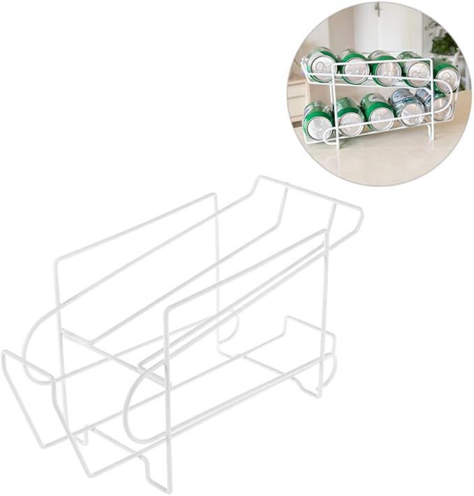 1PC Iron Soda Can Holder Portable Beer Rack Organizer for Home Kitchen Stackable Beverage Dispenser for Bar Office and Living Room Storage