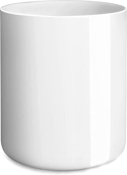 LATCHHOOK White utensil holder for Countertop, Glossy White Ceramic Utensil Holder for Kitchen Counter Easy to Clean, Modern Small Cooking Utensil Holder Spatula Crock for Décor, 4.5×6.4 IN