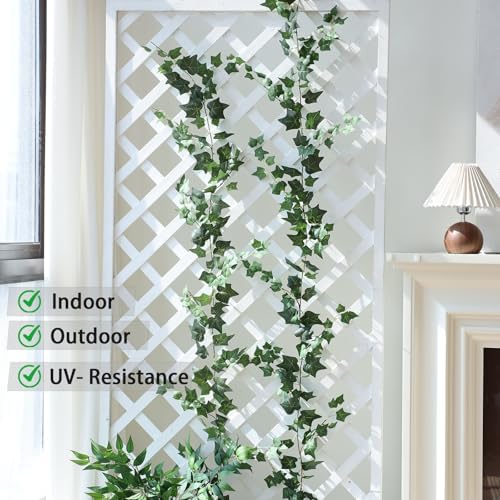 Mizii 2 Strands Artificial Vines Ivy Garland 79" Fake Vine with Silk Green Leaves Faux Hanging Plants Greenery Decoration for Outdoors Party Wedding Indoor Mantle Bedroom Home Decor (Ivy) - Image 5