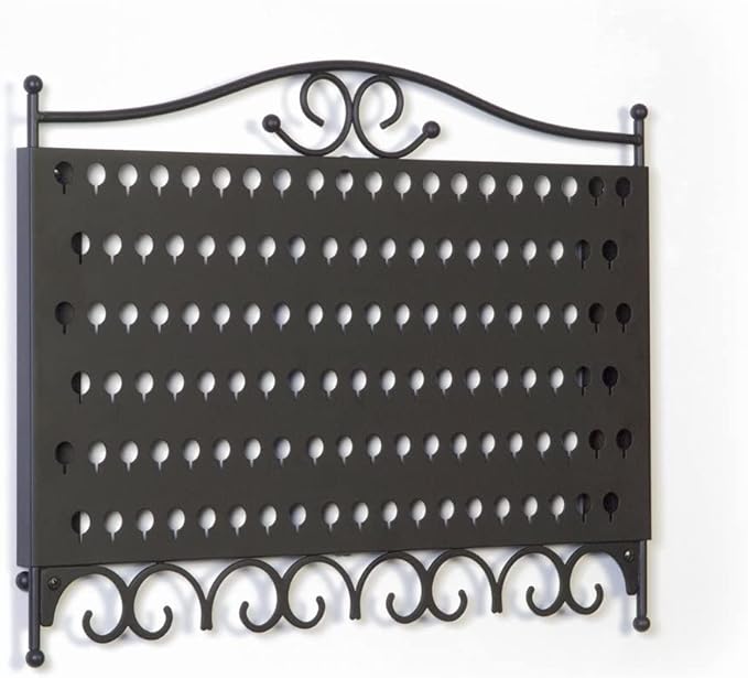 Mango Steam Wall Mounted Closet/Wardrobe Display Hanger Organizer for Jewelry & Earrings With Hooks for Necklaces, Bracelets, Accessories - Black