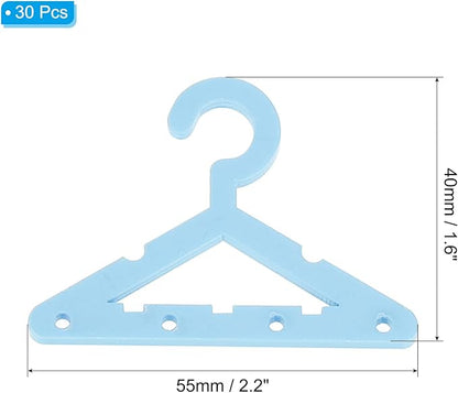 PATIKIL 30pcs Clothes Hanger Earring Holder, Mini Acrylic Coat Hangers Earring Hangers Hanger Rack Small for Earring Holder Organizer Stand Studs, Blue