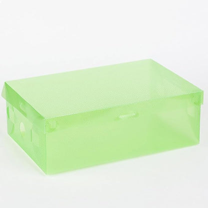 SHINEOFI 7pcs Colorful Shoe Storage Boxes Set Stackable Foldable Pp Plastic Shoe Organizer with Thickened Flip Lids Multi-color Containers for Home Closet Storage 27.5×18×9.5cm