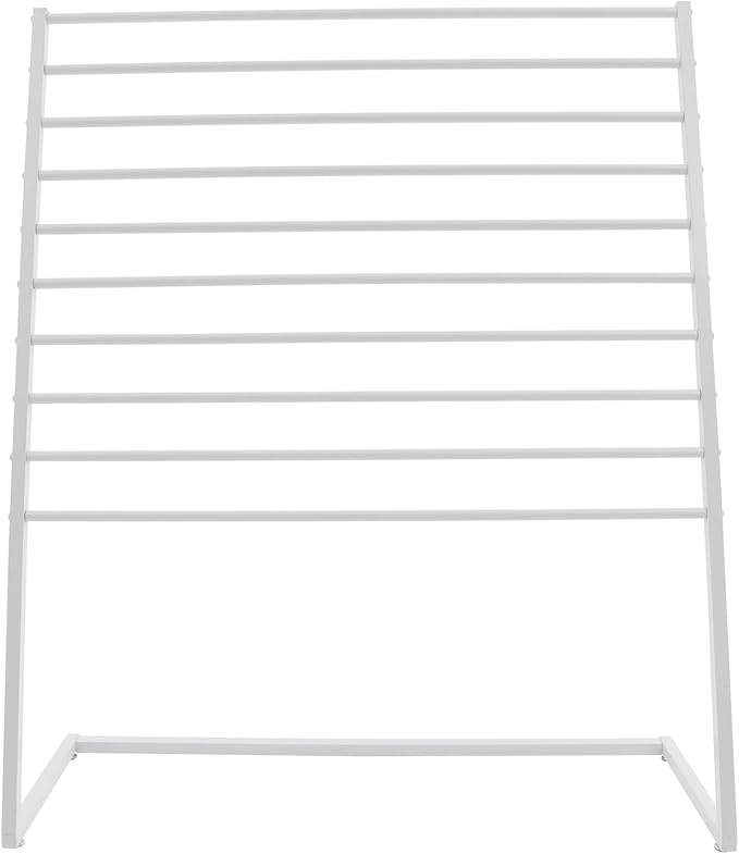 Scarf Display Stand, 10 Tier Metal Scarf Holder Organizer, Scarf Hanger Scarf Holder Scarf Organizer Belt Organizer Pants Rack Scarf Rack for Commercial Clothing Retail Store (White, 120cm)