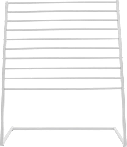 Scarf Display Stand, 10 Tier Metal Scarf Holder Organizer, Scarf Hanger Scarf Holder Scarf Organizer Belt Organizer Pants Rack Scarf Rack for Commercial Clothing Retail Store (White, 120cm)