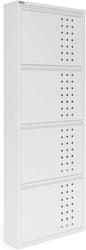 CEHA 4 Tier Metal Shoe Cabinet with Cover, Durable Shoe Storage Organizer for Entryway, Space Saving Shoe Shelf Closet with Front Ventilation Holes, 5.91" x 53.5" x 19.68", White