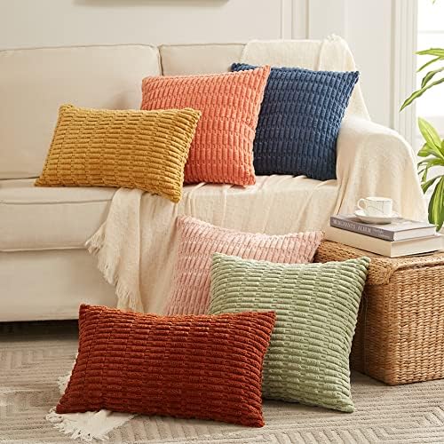 Fancy Homi 4 Packs Decorative Throw Pillow Covers for Living Room Couch Bed, Modern Farmhouse Boho Home Décor Accent Cushion Case, 24" x 24", Dusty Blue - Image 7