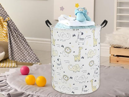 Baby Laundry Hamper Basket Baby Hamper for Nursery Boy and Girl Cute Kids Toys Storage Bin Organizer Animal Room Decor(Animals)