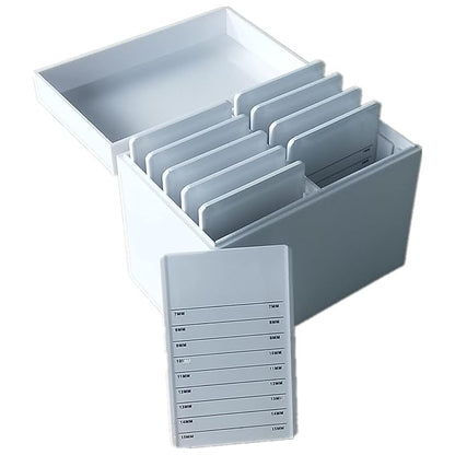 Acrylic 10 Layers Eyelases Extension Storage Box, Grafting Eye lashes Close-Packed Display, Makeup Organizer False Eyelashes Glue Pallet Holder with 10 Pallets (White without Eye)