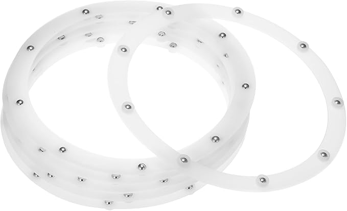 MECCANIXITY 8inch Rotating Swivel Stand with Steel Ball Bearings Annular Lazy Susan Base Turntable for Kitchen Corner Cabinets, 210 x 175mm White Pack of 6
