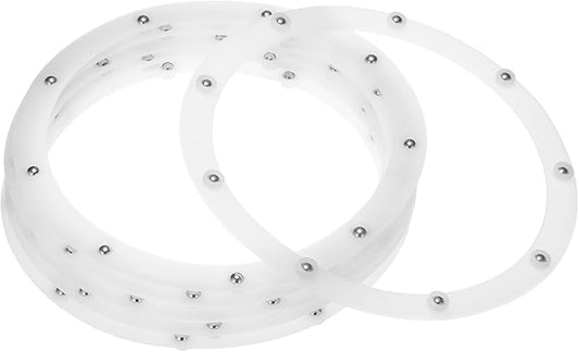 MECCANIXITY 8inch Rotating Swivel Stand with Steel Ball Bearings Annular Lazy Susan Base Turntable for Kitchen Corner Cabinets, 210 x 175mm White Pack of 6