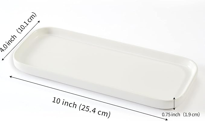 CosyCorner Ceramic Bathroom Tray, White, 9.8in x 3.9in x 0.7in