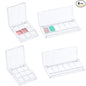 SUPERFINDINGS 4Pcs 2 Styles Empty Makeup Palette Depotting Cases Plastic DIY Eyeshadow Box Kit Clear Eyeshadow Powder Blush Lipstick Palette Dispensing Storage Boxes for Travel DIY