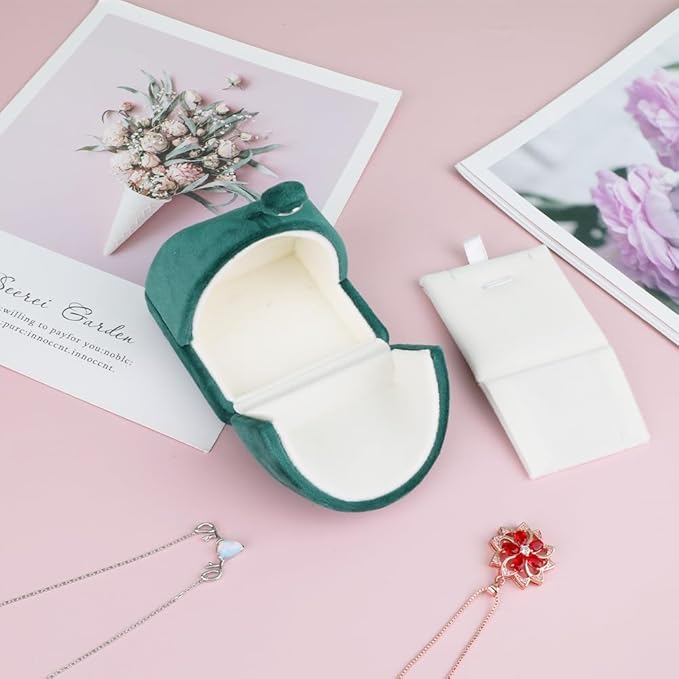Velvet Jewelry Box Pedant Boxes Necklace Organizers Jewelry Case for Birthday Engagement Wedding Anniversary (Small Pendant Box)