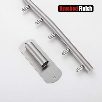 JQK Folding Clothes Hanger Rack, Stainless Steel Swing Arm Hook Holder, Clothing Hanging System Drying Closet Storage Organizer Brushed Finished Wall Mount 2 Pack, SHR100-BN-P2