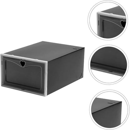 Luxshiny 6Pcs Shoe Storage Boxes with Transparent Lid Practical Shoe Organizers for Easy Access Stackable Closed Shoe Containers for Sneaker Shoe Organization
