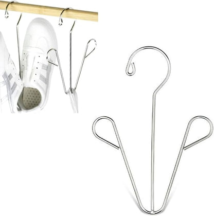 Tyenaza Shoes Hanging Drying Rack, Double Hook Stainless Steel Storage Organizer Space Saving for Home Dormitory