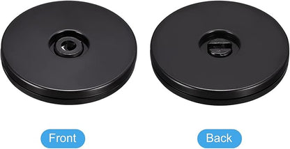 MECCANIXITY 3inch Rotating Swivel Stand with Steel Ball Bearings Lazy Susan Base Turntable for Kitchen Corner Cabinets, Black Pack of 4