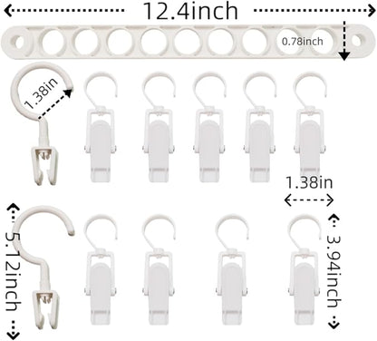 9-Hook Wall Mounted Hat Organizer for Closet Horizontal & Vertical Hat Rack with Clips Space Saving Cap Holder for Baseball Caps & Accessories
