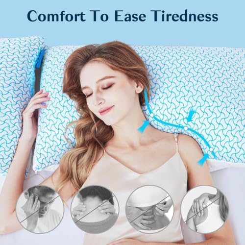 SUPA MODERN Shredded Memory Foam Pillows Queen Size Set of 2, Cooling Bed Pillow for Sleeping for Hot Sleepers, Adjustable Pilllows for Side Back and Stomach Sleepers, Neck & Shoulder Comfort Support - Image 6