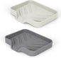 Silicone Soap Dish for Shower with Self Draining, 2 Pack Soap Holder for Bathroom, Silicone Sponge Holder for Kitchen Sink, Soap Tray for Dispenser, Scrubber, Bottle, 4.7"×3.9", Grey & Beige White
