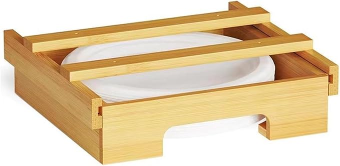 Wall Mounted Paper Plate Storage Rack Practical Under Cabinets Dish Efficient Kitchenwares Decorations
