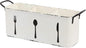 NIKKY HOME Farmhouse Utensil Holder for Countertop, Flatware Cutlery Caddy Silverware Holder Spoons Knives Forks Organizer Kitchen Decor - Distressed White