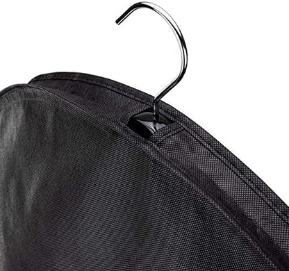 HANGERWORLD 20 Pack Gusseted Shoulder Dust Covers Garment Protector Bags for Closet Storage (20 Pack, Black)