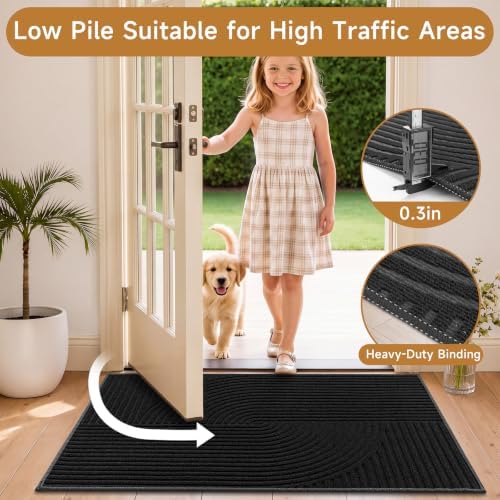 HEBE Front Door Mat Outside Entrance 28"x48", Washable Welcome Doormat - Image 5