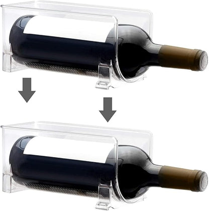 Cabilock Stackable Drawer Style Wine Rack 2-Pack 8.07X3.93X4.01In Compact Bottle Holder Organizer for Kitchen Bar Home Party Events
