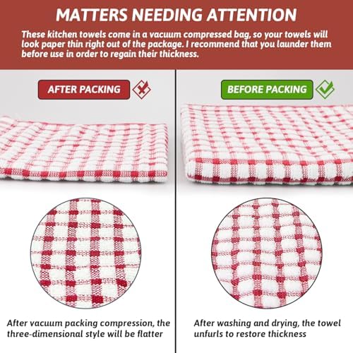 Nialnant 8 Pcs Kitchen Dish Rags,100% Cotton Kitchen Towels - Image 7