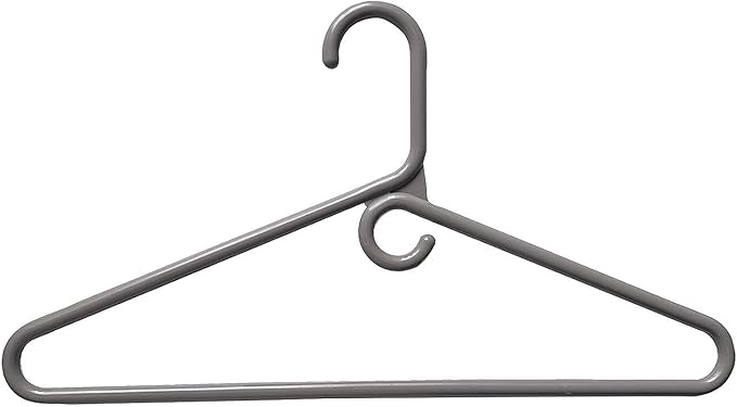 Clothes Hangers 10 Pack Plastic - Heavy Duty Space Saving Coat, Velvet Hangers, Pant Hangers for Closet Organization - Durable Non-Slip, Grey Wardrobe Essentials Bulk Storage