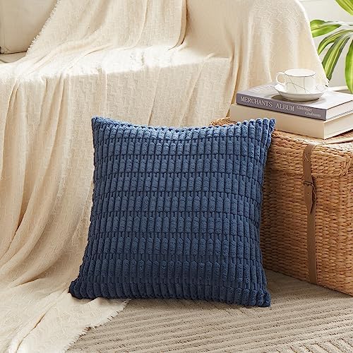Fancy Homi 4 Packs Decorative Throw Pillow Covers for Living Room Couch Bed, Modern Farmhouse Boho Home Décor Accent Cushion Case, 14" x 14", Dusty Blue - Image 2
