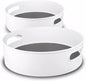 Semlos 360° Rotating Lazy Susan Organizers, 2 Packs 9" and 12" Turntable Spice Rack Organisers for Kitchen Organization and Storage, Non-Slip Under Sink Organizer for Bathroom Pantry Cupboard