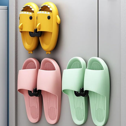 6Pcs Self-Adhesive Wall Slipper Rack Durable Foldable No-Drill Installation for Door Cupboard Bathroom Kitchen Home Organizer Water-Resistant