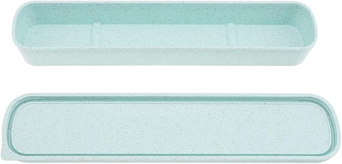 1pcs Portable Flatware Box Travel Tableware Storage Case Box, Utensil Case Flatware Storage Box for Cutlery Kit, 9.84 x 2.40 inch (Green)