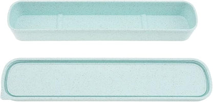 1pcs Portable Flatware Box Travel Tableware Storage Case Box, Utensil Case Flatware Storage Box for Cutlery Kit, 9.84 x 2.40 inch (Green)