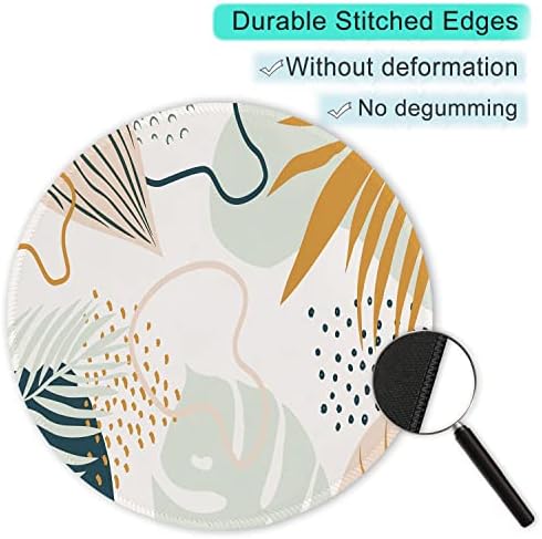 ITNRSIIET Round Mouse Pad with Stitched Edge Premium-Textured Waterproof Non-Slip Rubber Base Desktop Protection Mat Diameter 8.7 inches, Tropical Plants - Image 5