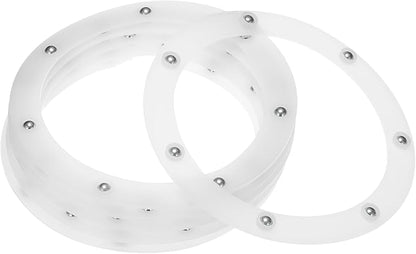 MECCANIXITY 7inch Rotating Swivel Stand with Steel Ball Bearings Annular Lazy Susan Base Turntable for Kitchen Corner Cabinets, 160 x 125mm White Pack of 6