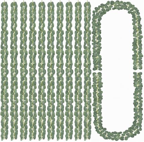 12 Pack Artificial Eucalyptus Garland, 94.4 FT Greenery for Wedding Decor by Unknown