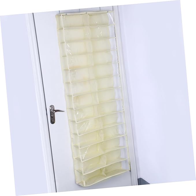Levemolo Shoe Organizer Closet 26 Divided Pockets over Door Hanger Storage Rack Space Saving Beige