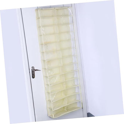 Levemolo Shoe Organizer Closet 26 Divided Pockets over Door Hanger Storage Rack Space Saving Beige