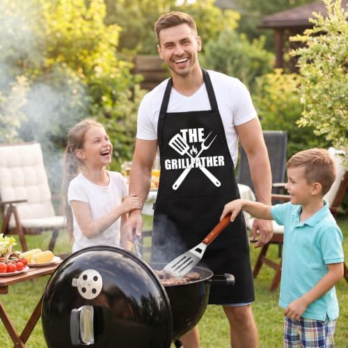 TOSHEX Kitchen Apron Cotton Waterdrop Resistant Adjustable Button Women Men - Image 3
